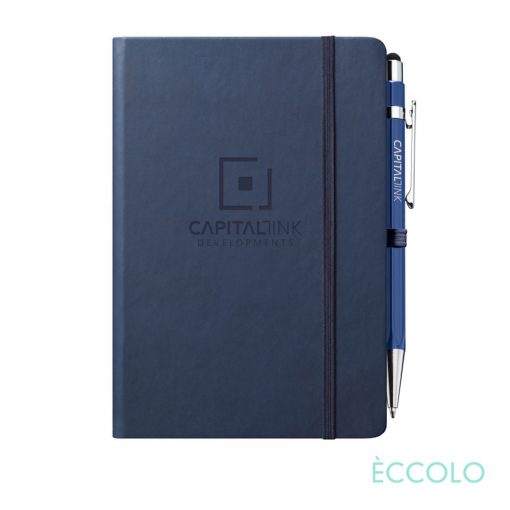 Eccolo® Cool Journal/Atlas Pen/Stylus Pen - (M) Navy Blue-1