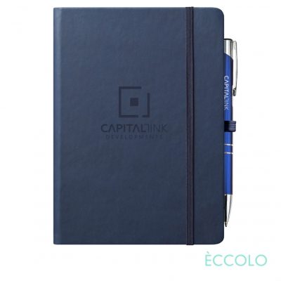 Eccolo® Cool Journal/Clicker Pen - (L) Navy Blue