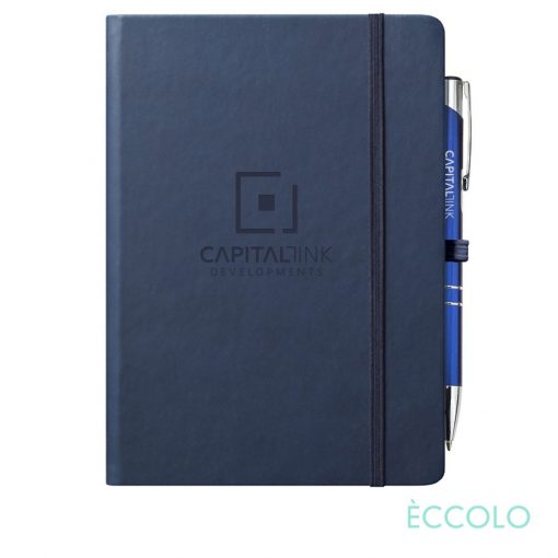 Eccolo® Cool Journal/Clicker Pen - (L) Navy Blue
