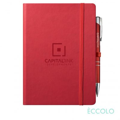 Eccolo® Cool Journal/Clicker Pen - (L) Red