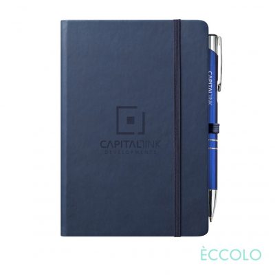 Eccolo® Cool Journal/Clicker Pen - (M) Navy Blue-1