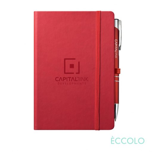 Eccolo® Cool Journal/Clicker Pen - (M) Red