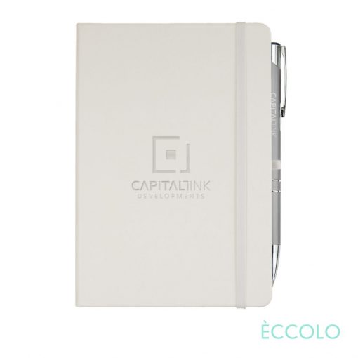Eccolo® Cool Journal/Clicker Pen - (M) White-1