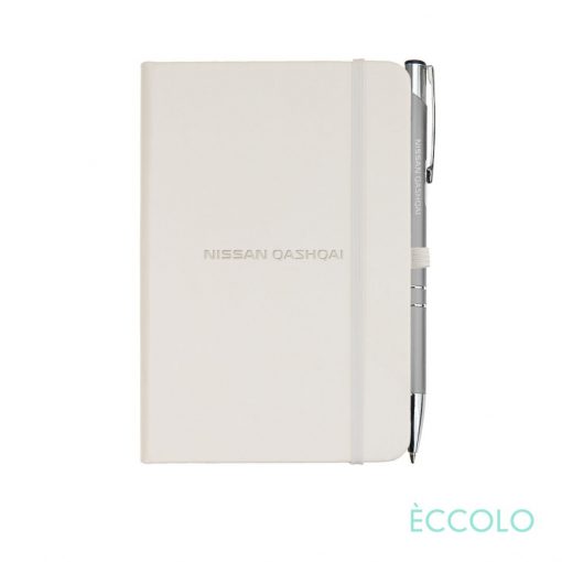 Eccolo® Cool Journal/Clicker Pen - (S) White-1