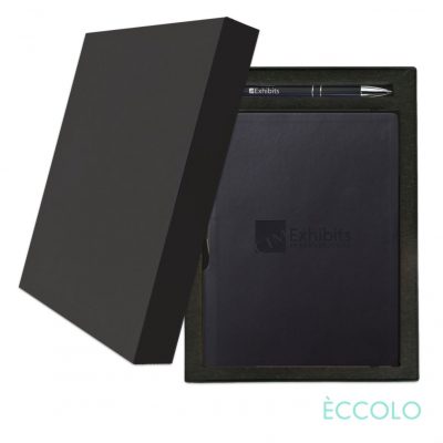 Eccolo® Groove Journal/Clicker Pen Gift Set - (M) Black