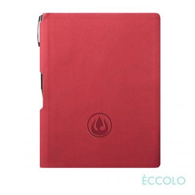 Eccolo® Groove Journal/Clicker Pen - (M) Red
