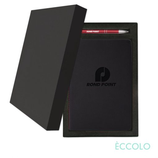 Eccolo® New Wave Journal/Clicker Pen Gift Set - (M) Red-1