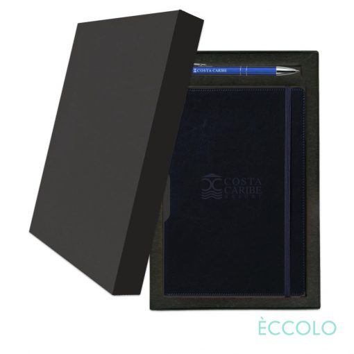 Eccolo® Rhythm Journal/Clicker Pen Gift Set - (M) Navy Blue