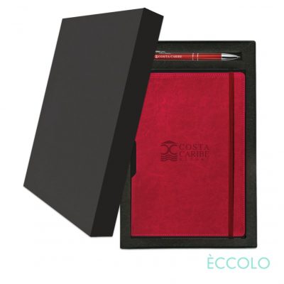 Eccolo® Rhythm Journal/Clicker Pen Gift Set - (M) Red