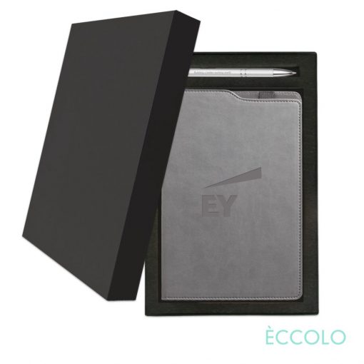 Eccolo® Soca Journal/Clicker Pen Gift Set - (M) Gray