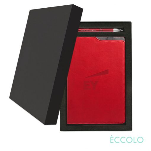 Eccolo® Soca Journal/Clicker Pen Gift Set - (M) Red