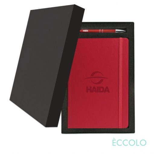 Eccolo® Techno Journal/Clicker Pen Gift Set - (M) Red-1