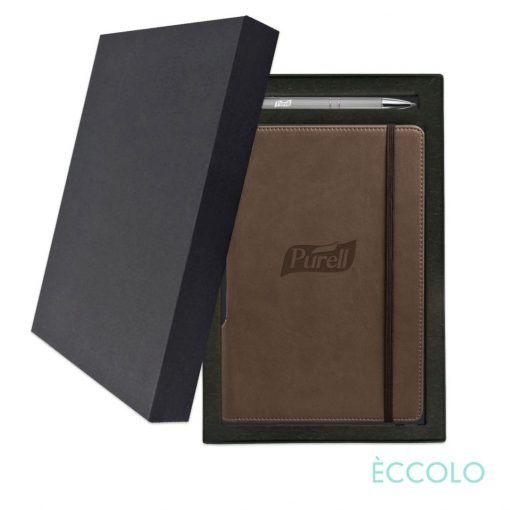 Eccolo® Tempo Journal/Clicker Pen Gift Set - (M) Brown