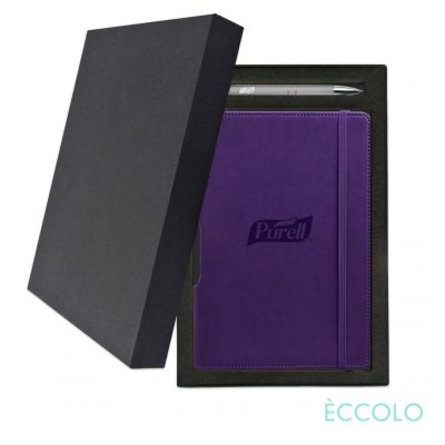Eccolo® Tempo Journal/Clicker Pen Gift Set - (M) Purple