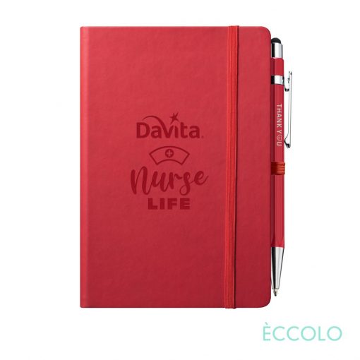 Eccolo® Cool Journal/Atlas Pen/Stylus Pen - (M) Red-2
