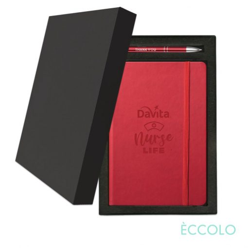 Eccolo® Cool Journal/Clicker Pen - (M) Red-2