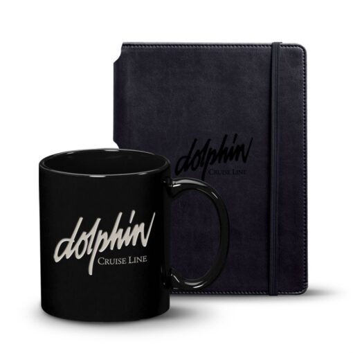 Eccolo® Tempo Journal/Malibu Mug Set - Black-1