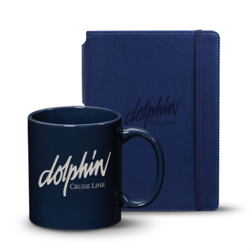 Eccolo® Tempo Journal/Malibu Mug Set - Navy Blue