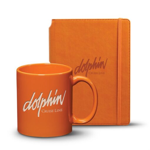 Eccolo® Tempo Journal/Malibu Mug Set - Orange-1