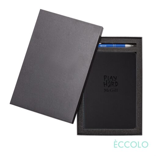 Eccolo® New Wave Journal/Clicker Pen Gift Set - (M) Blue-2