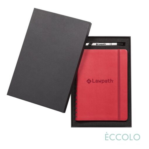 Eccolo® Kabuki Spiral Journal/Austen Pen/Stylus Gift Set - (M) 6"x8" Red-1